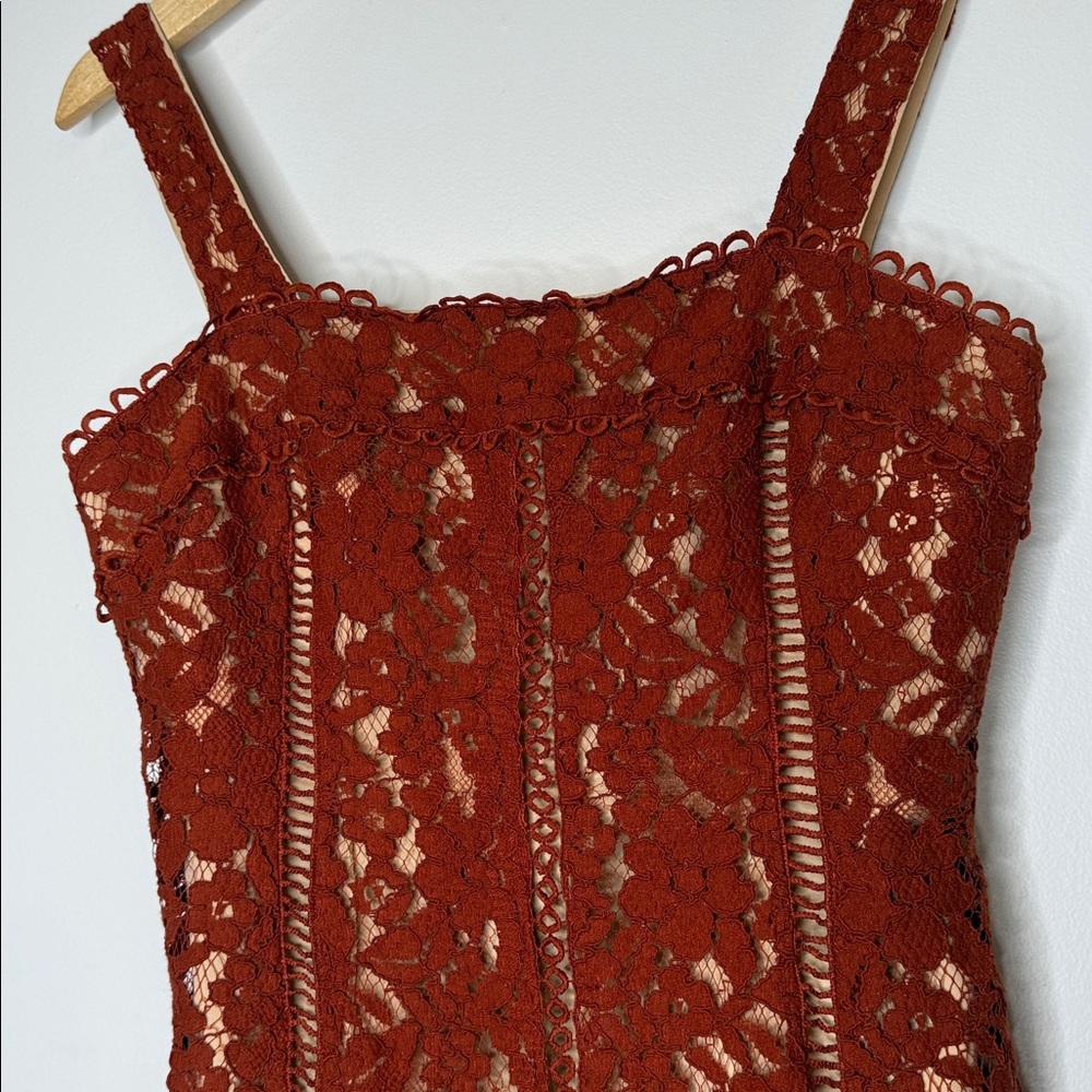 Endless rose lace rust colored mini dress size small - Picture 3 of 10